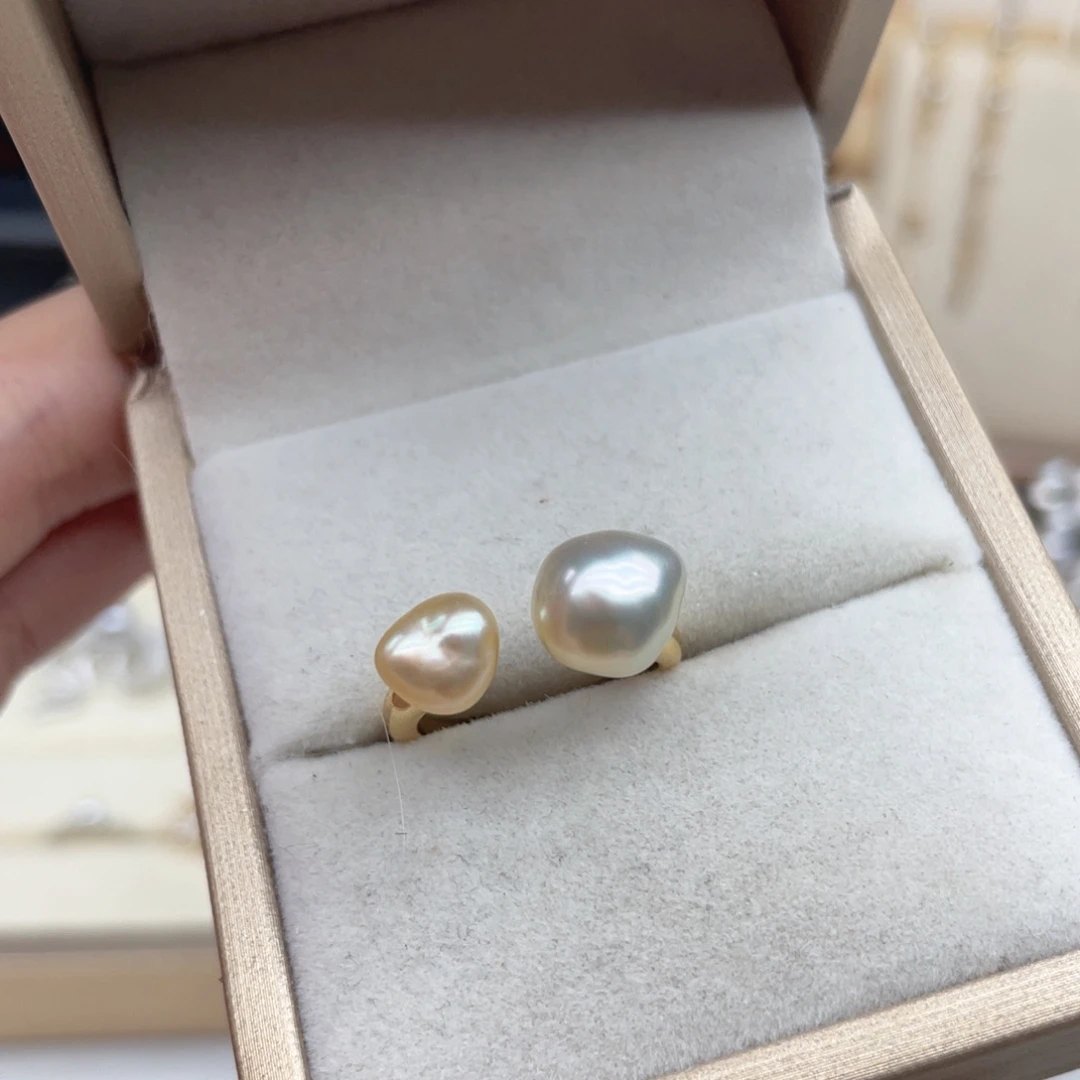 戒指海水珍珠银S925镶嵌V94