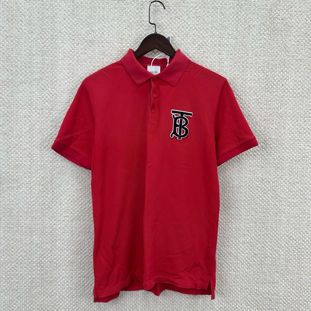 99新 BURBERRY/博柏利 红色tb刺绣polo短袖99新 XS码 ys001494