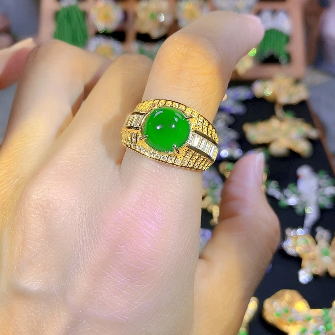 吊坠(不含链)银S925镶嵌翡翠