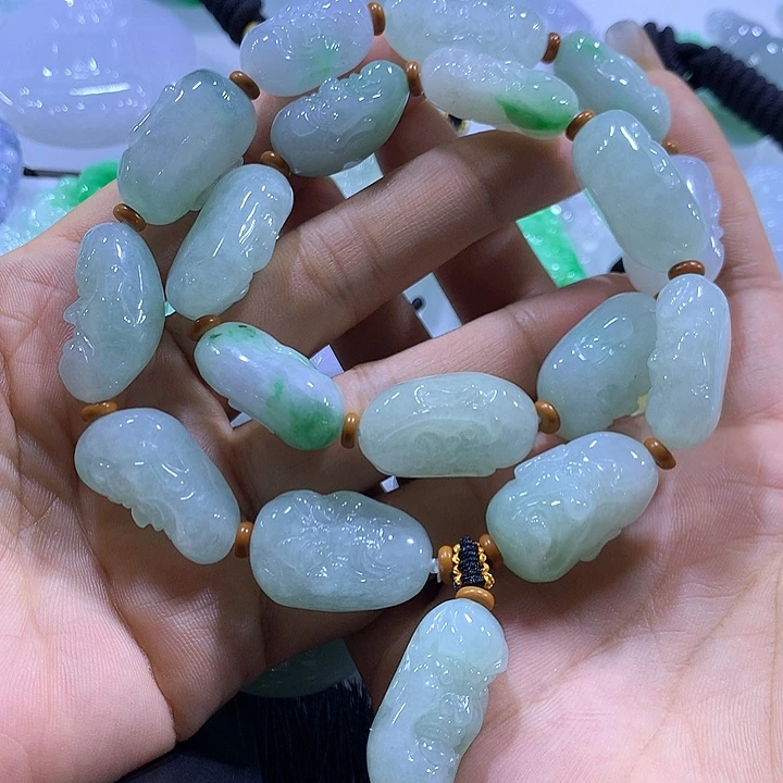 颈饰未镶嵌翡翠天然翡翠A货手串