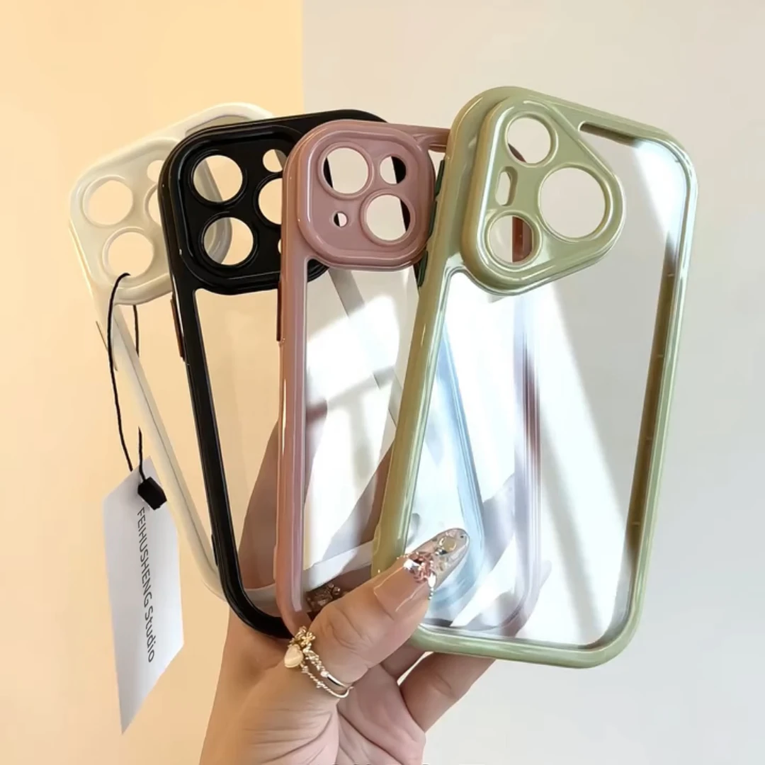 高颜值透色奶油壳适用iphone16/15pro苹果手机壳华为oppo小米vivo