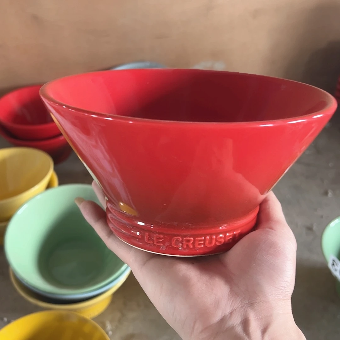 陶瓷 大斗笠 红色色色