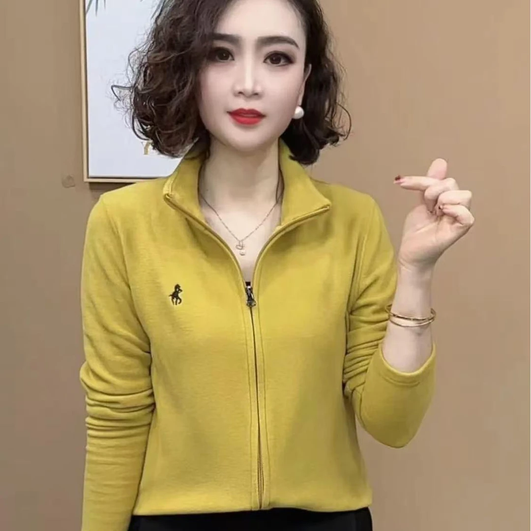 早春新款高档一体绒双拉链长袖开衫气质百搭德绒保暖洋气上衣外套