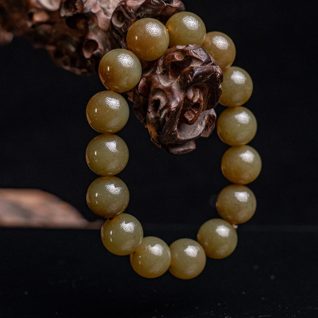 清代和田玉黄玉手串-NX