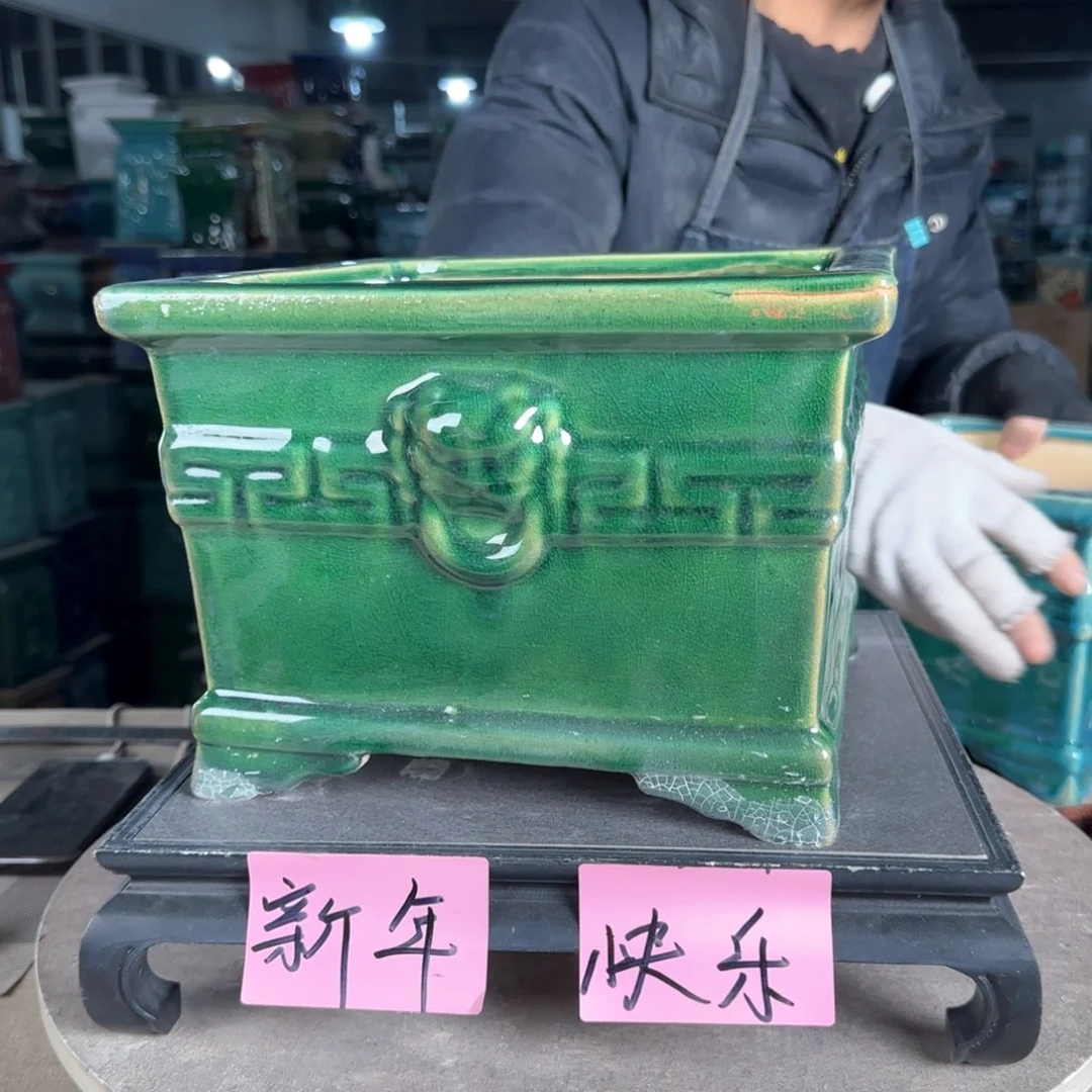 一风堂石湾花盆。高温裂瑕疵913