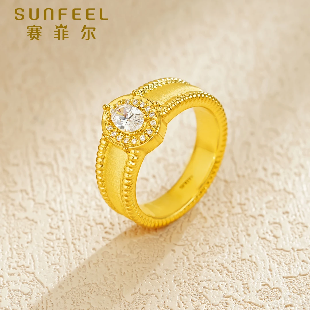 赛菲尔5D足金中古风鸽子蛋白色奢华设计