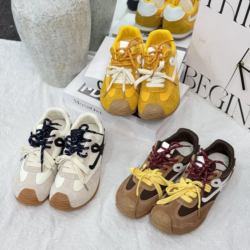 L歪头侧边符号德训鞋彩色春新款双鞋带运动休闲鞋6112