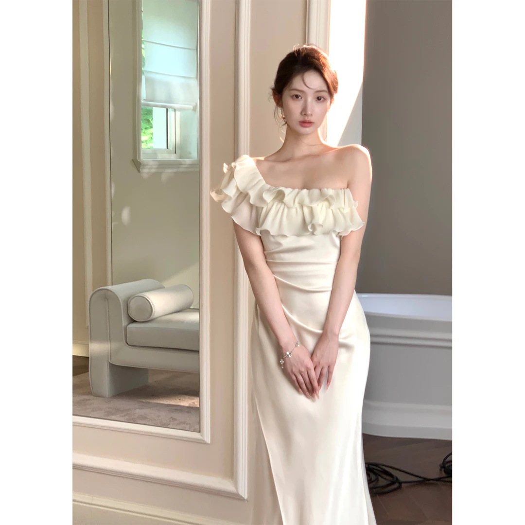 慕拾里MSL 【呼吸决定】纯欲风缎面鱼尾连衣裙一裙多穿高级晚礼长裙