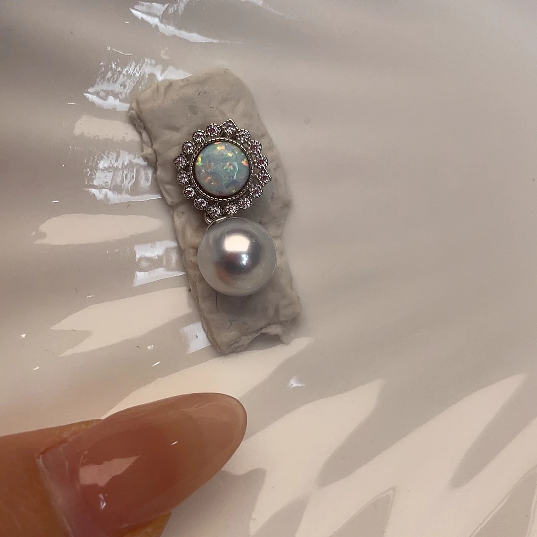 海水珍珠吊坠(不含链)银S925镶嵌