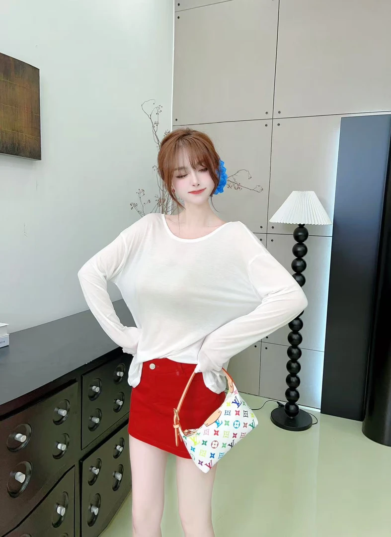 【夏日青桃】光合上身纸片人宽松慵懒罩衫防晒上衣针织衫女#8616