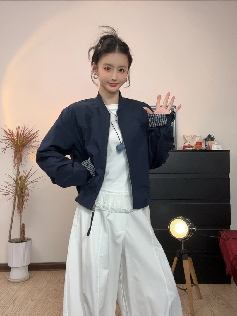 棒球服外套女2025春秋新款洋气时尚百搭拼接设计短外套女夹克上衣