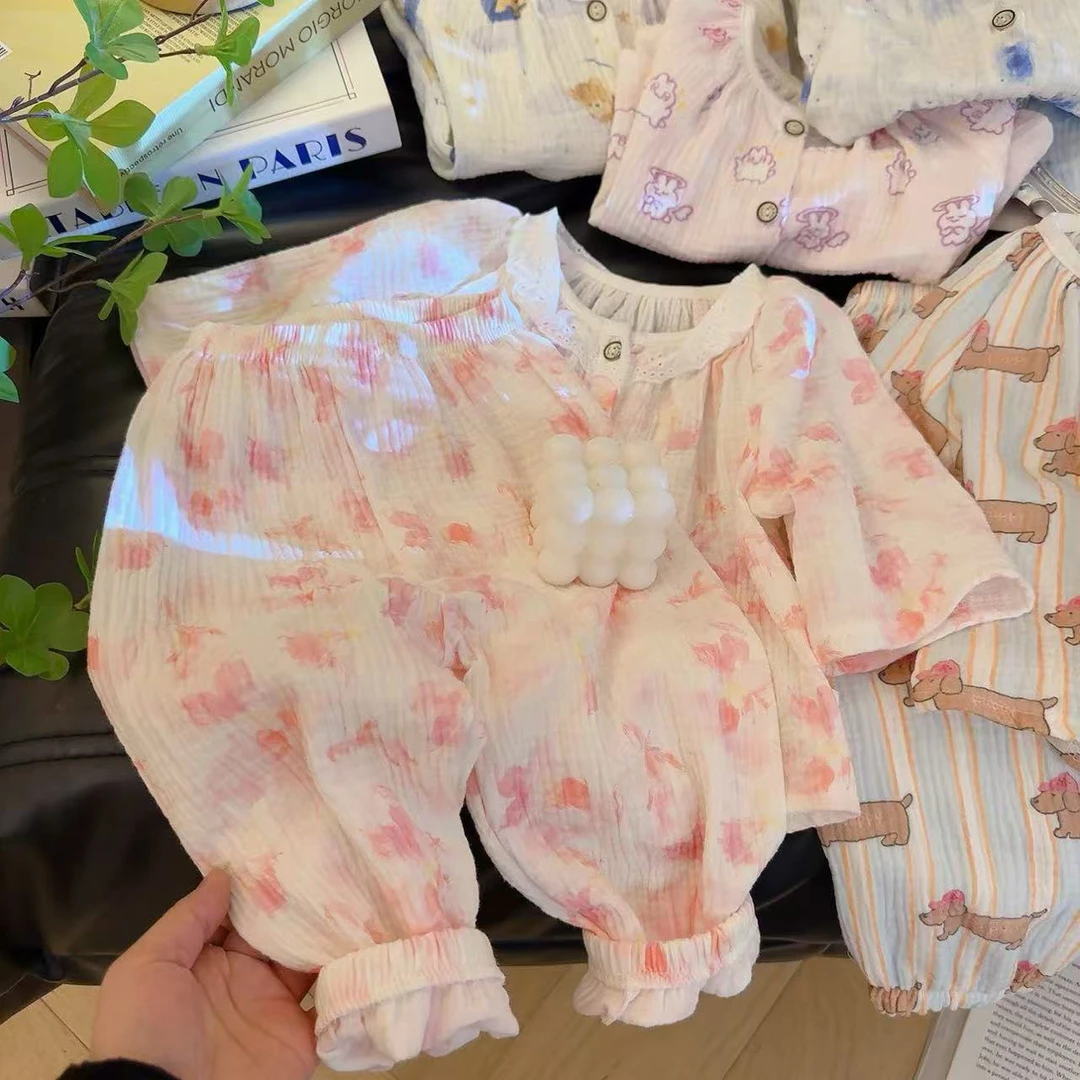 春夏季新款女宝睡衣家居服