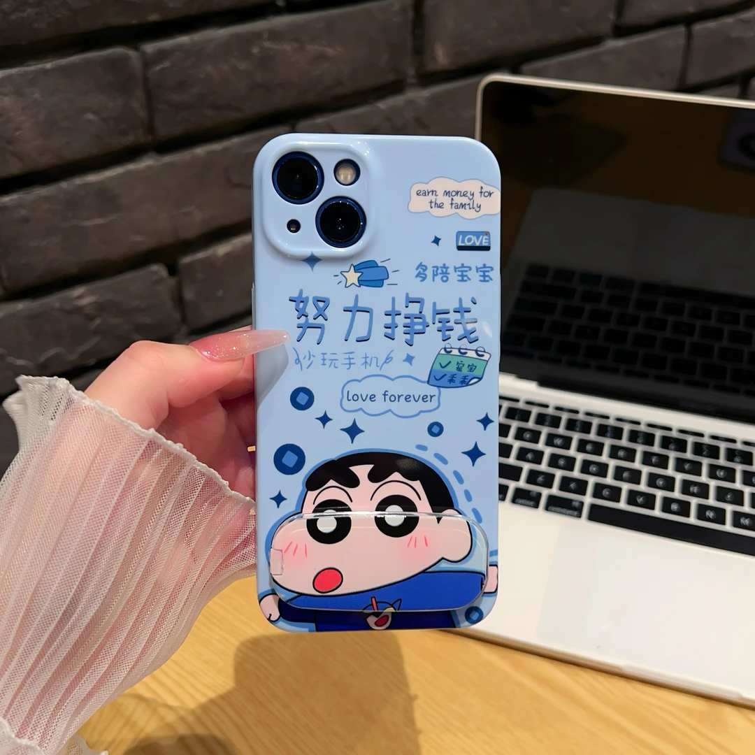 努力挣钱支架适用于苹果16/iPhone15手机壳vivo华为opp2024高级感