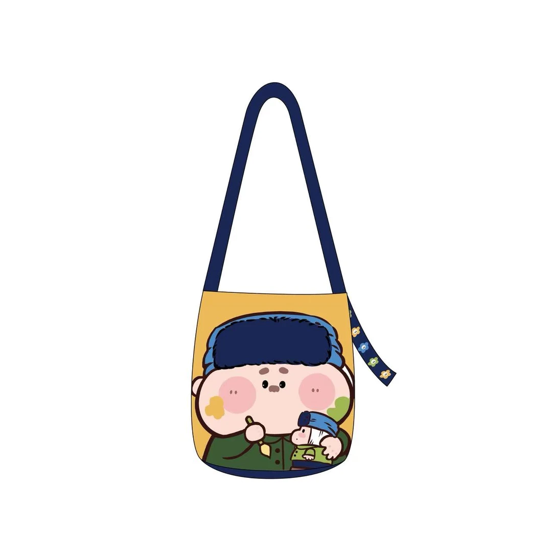 艺术鸭-尼睿原创小猫咪百搭飘带多用水桶包单肩斜跨手提小众通勤