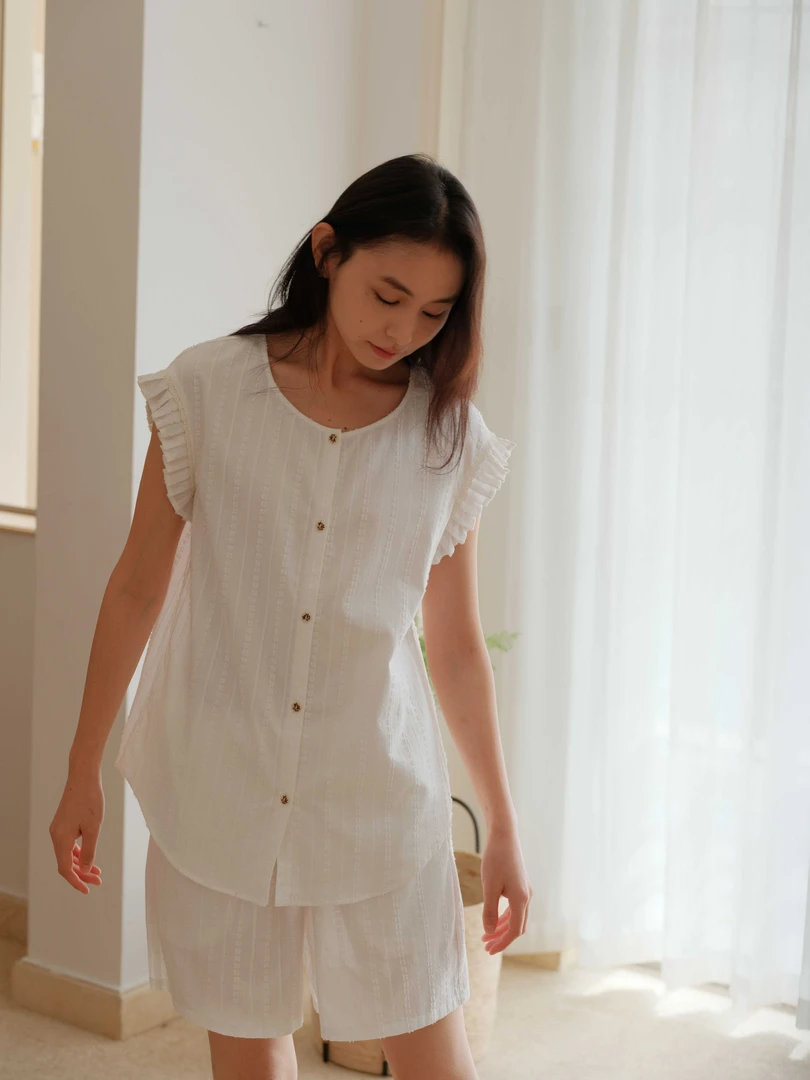 朵朵可可DW251DZ199春夏新款砍肩袖女士家居服套装