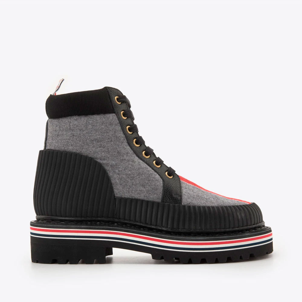 THOM BROWNE TB汤姆布朗拼接牛皮男休闲鞋高帮鞋MFB188A07548035