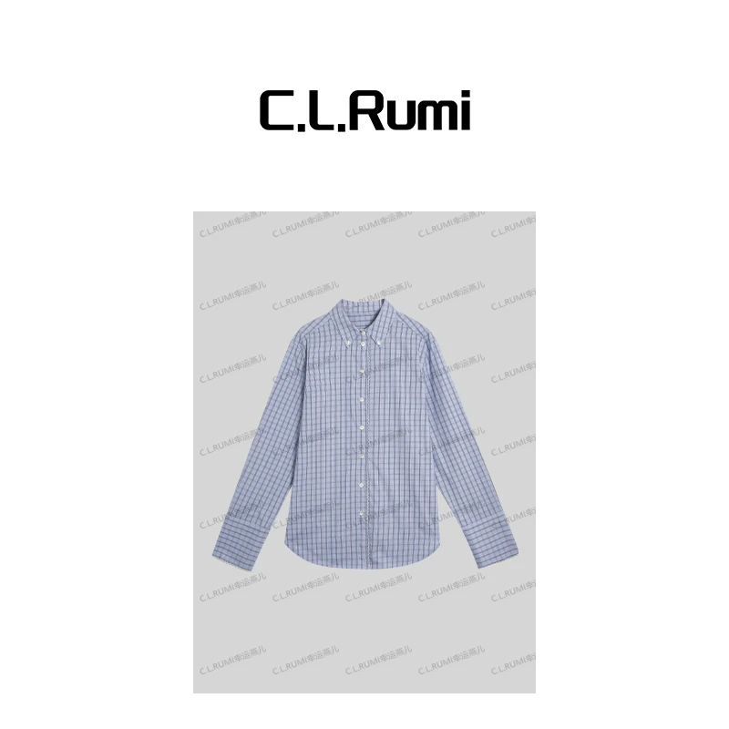 【燕子甄选】“伊甸园”25春夏百搭宽松经典小方格衬衫上衣6700cs