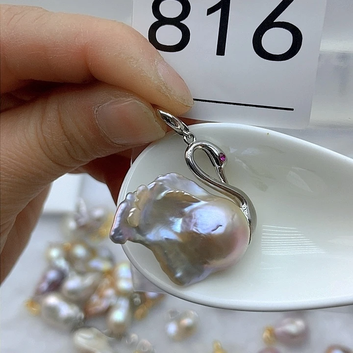 淡水珍珠颈饰银S925镶嵌