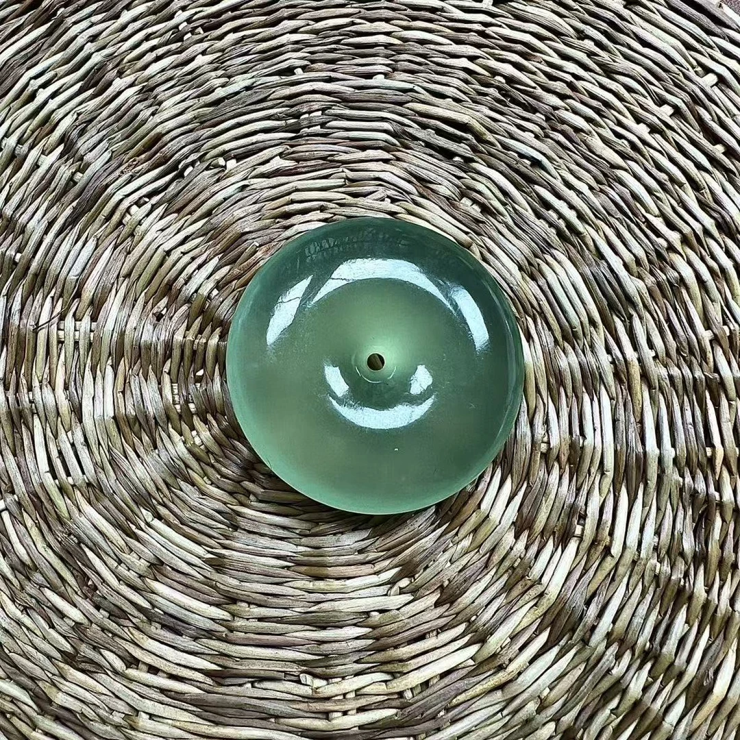 《抖音质检发货正品》天然玉冰绿平安扣 讲解挂车 LX"