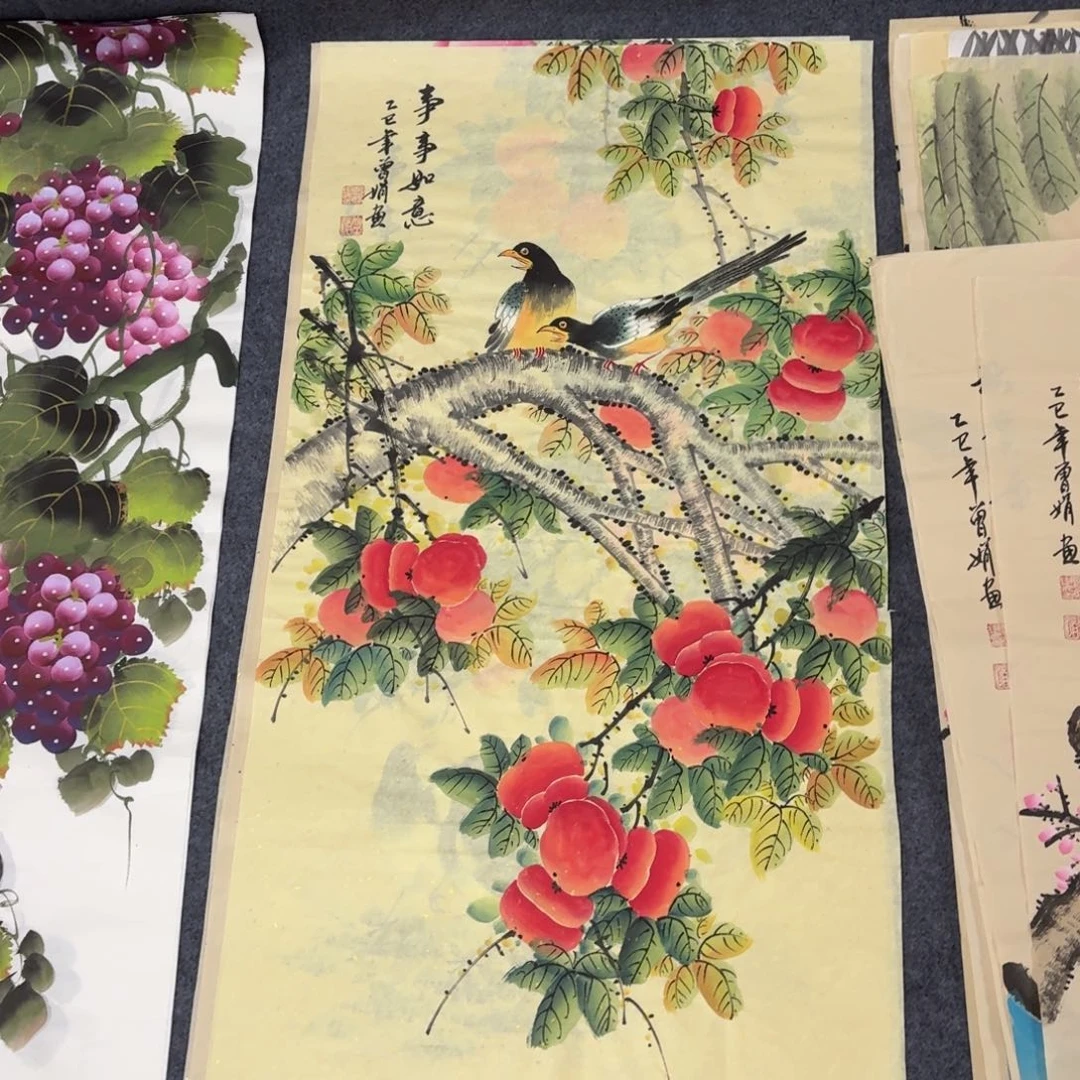 国画100×50精品手绘画画画