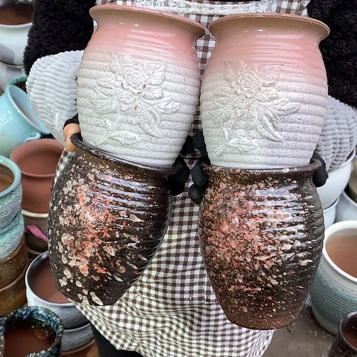 紫砂花盆瑕疵口11高15