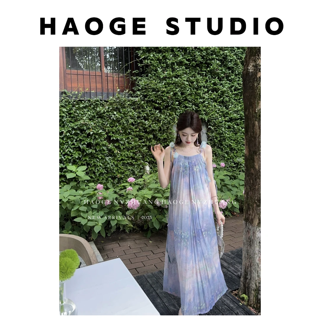 浩哥严选●紫藤花海X5LYQ0520A衣裙预气质夏季小众仙气公主无袖