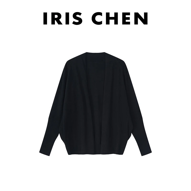 IRIS CHEN 氧气开衫 2025春款上新金纺绵羊毛宽版蝙蝠针织25SY003
