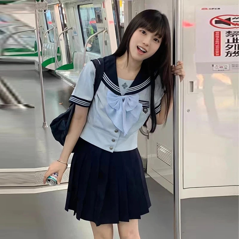 晴雨/正版jk水手服晴空蓝学院风校供收腰显瘦日系原创JK制服套装
