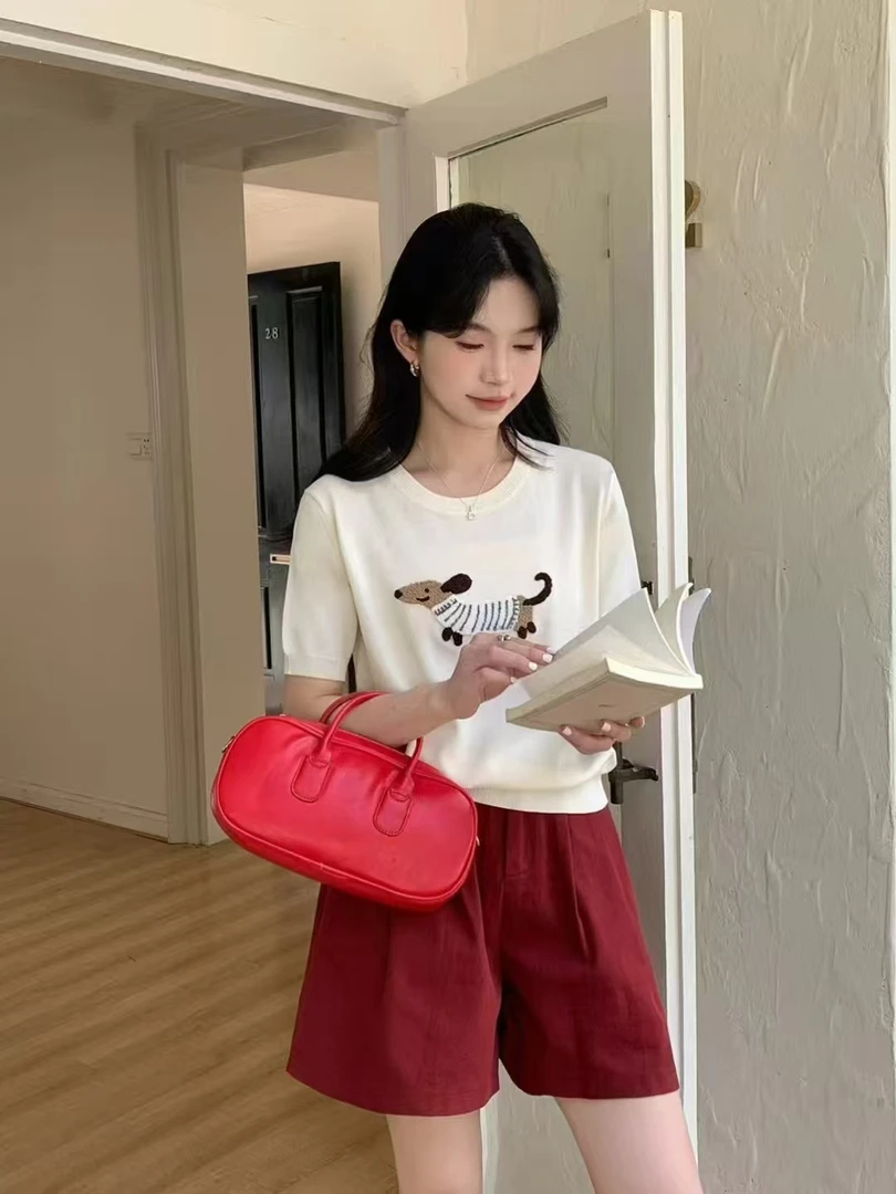 白色冰丝T恤ins上衣女甜美可爱风格衣服韩系百搭时尚宽松显瘦夏季