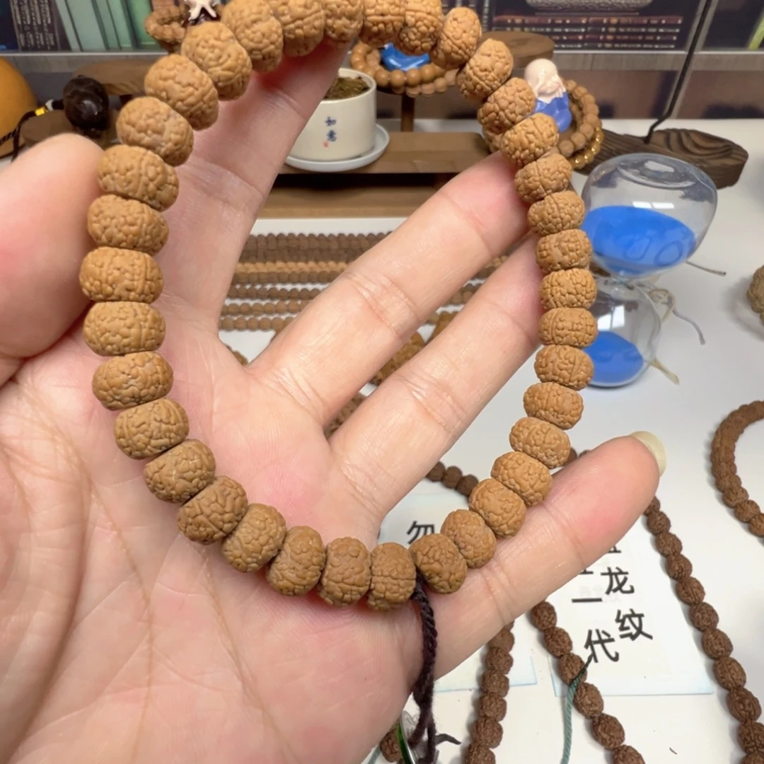 手串金刚菩提毒药龙鳞手持龙切10mm荔枝纹高油密闭眼入