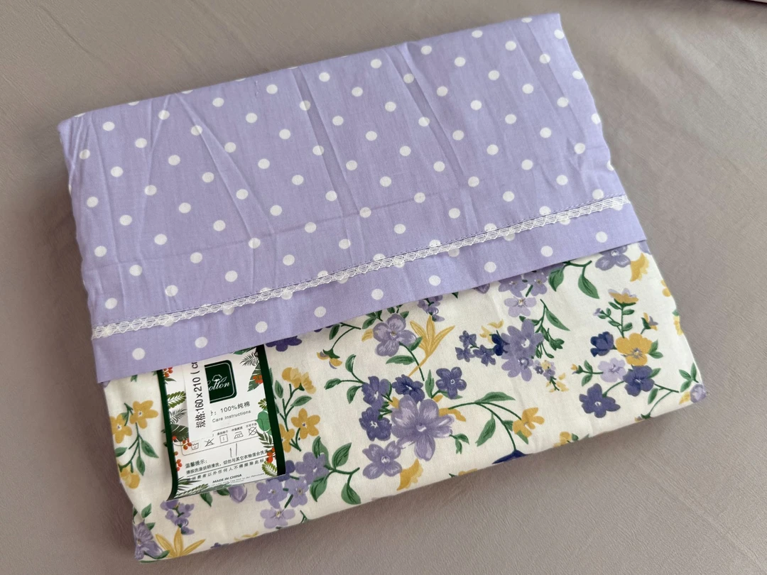 【新疆100%纯棉被套】100%纯棉80支双面花边加厚布细纱透气亲肤斜纹