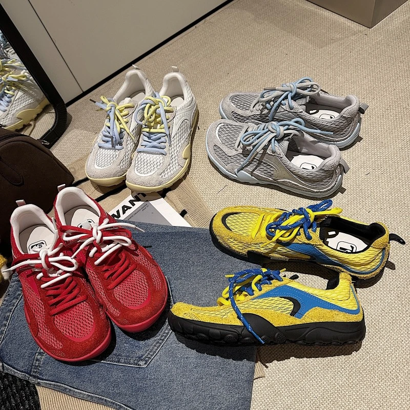 TS休闲女鞋2025春季新款时尚百搭低帮拼色系带休闲鞋MTX57681-H