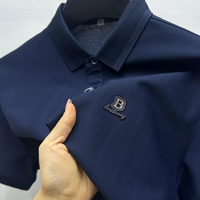 ZaSaFran短袖T恤男2025新款夏季翻领商务休闲中年刺绣polo衫男士