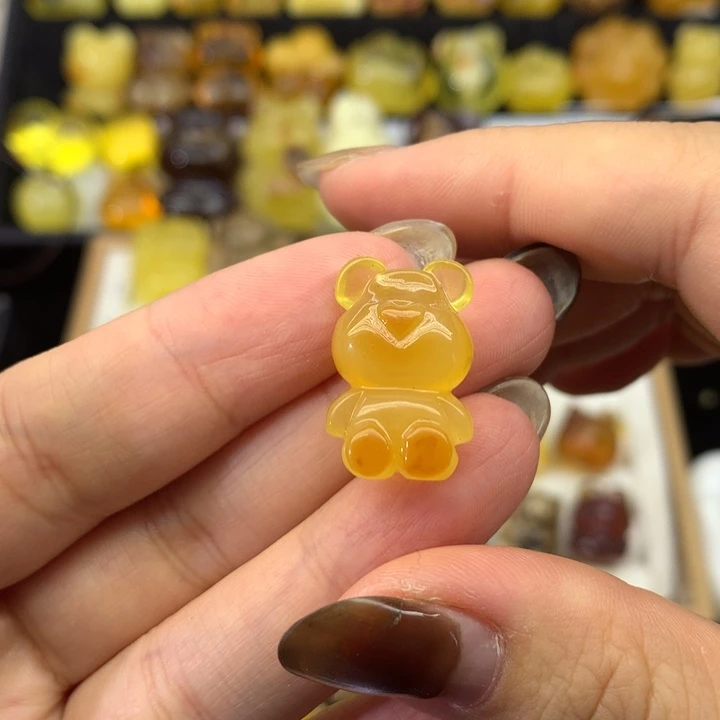 蜜蜡颈饰未镶嵌蜜蜡小熊1.8g