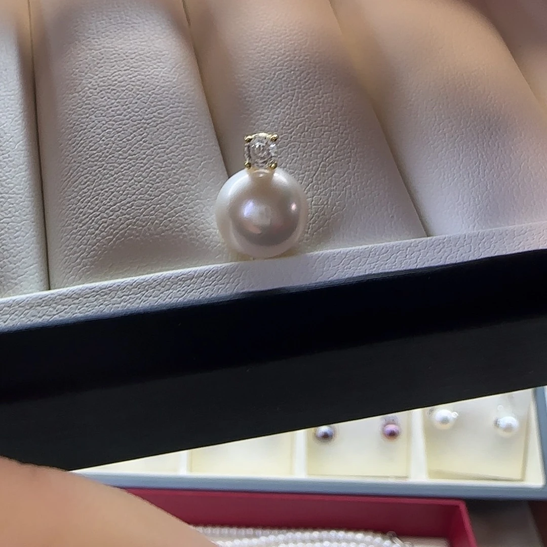 颈饰海水珍珠银S925镶嵌10～11吊坠