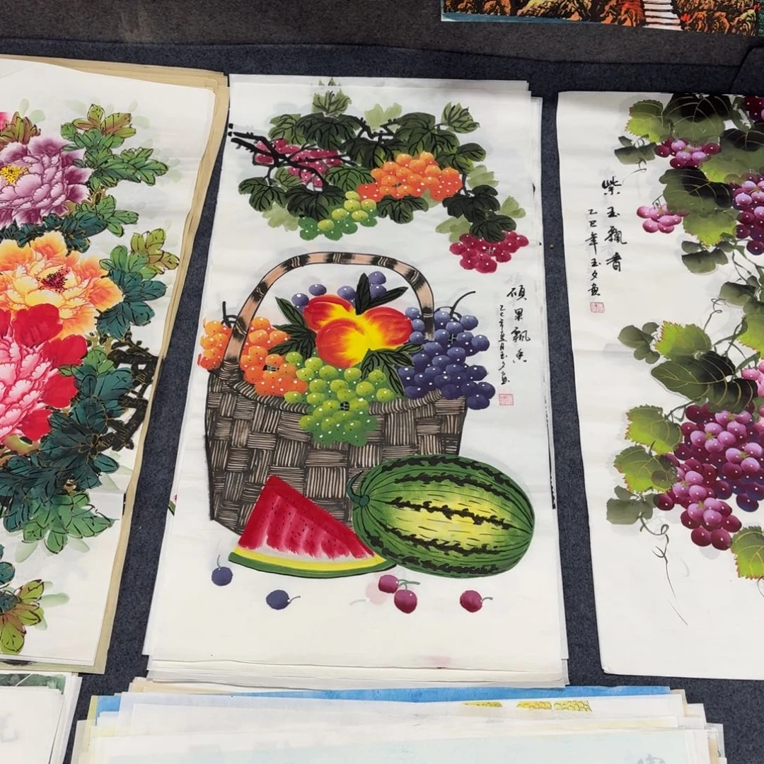 国画100×50手绘画画画画画