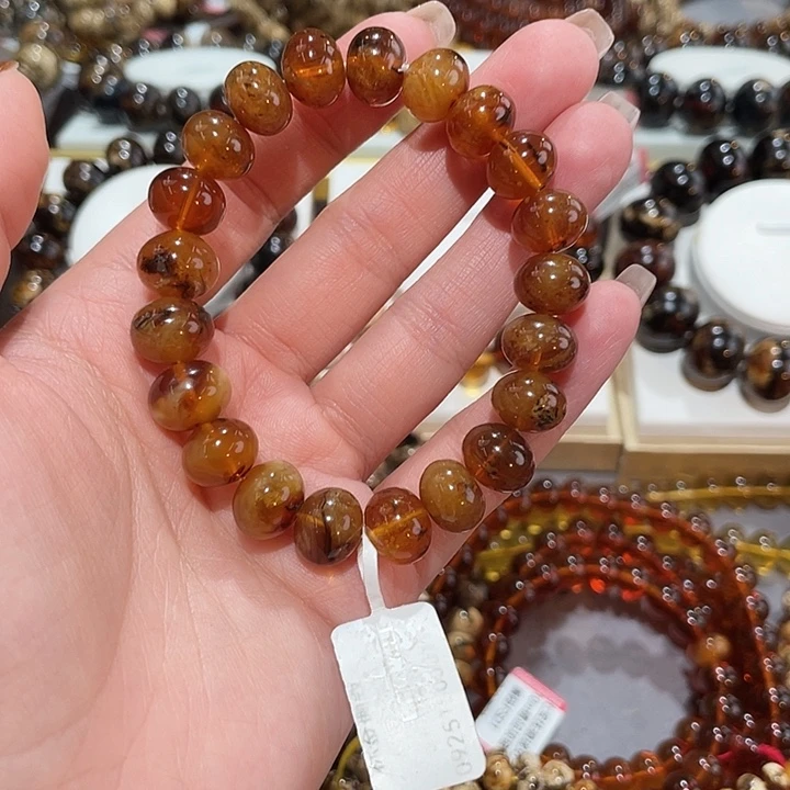 星***晨琥珀未镶嵌手链11m蜜蜡