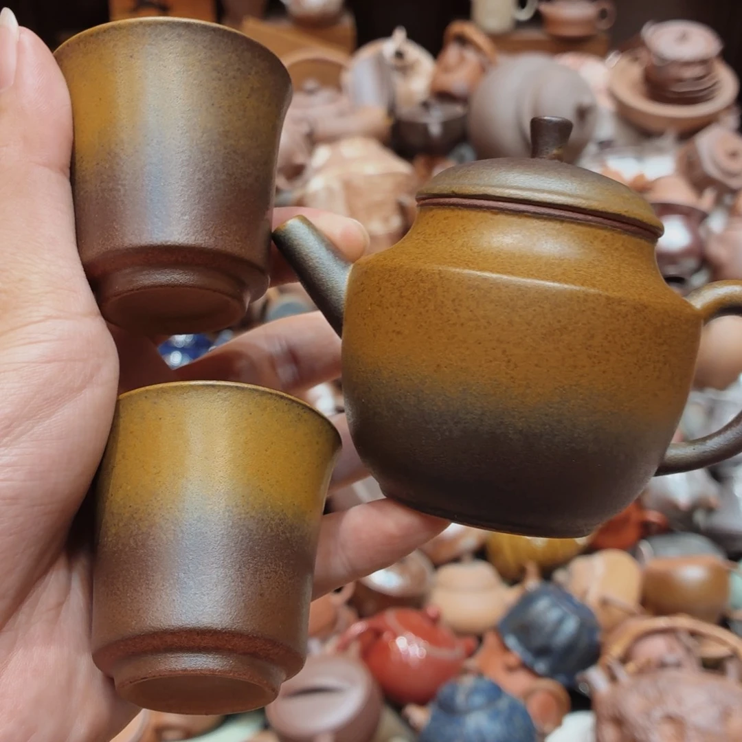 柴烧老岩泥高温茶器皿