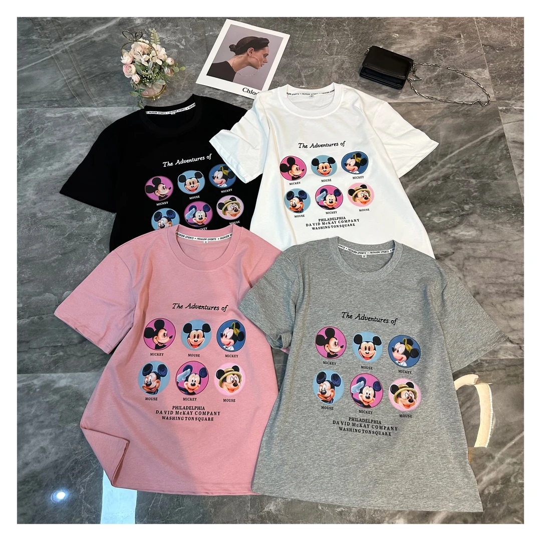 2025夏款新款短袖时尚宽松休闲圆领百搭显瘦韩版T恤