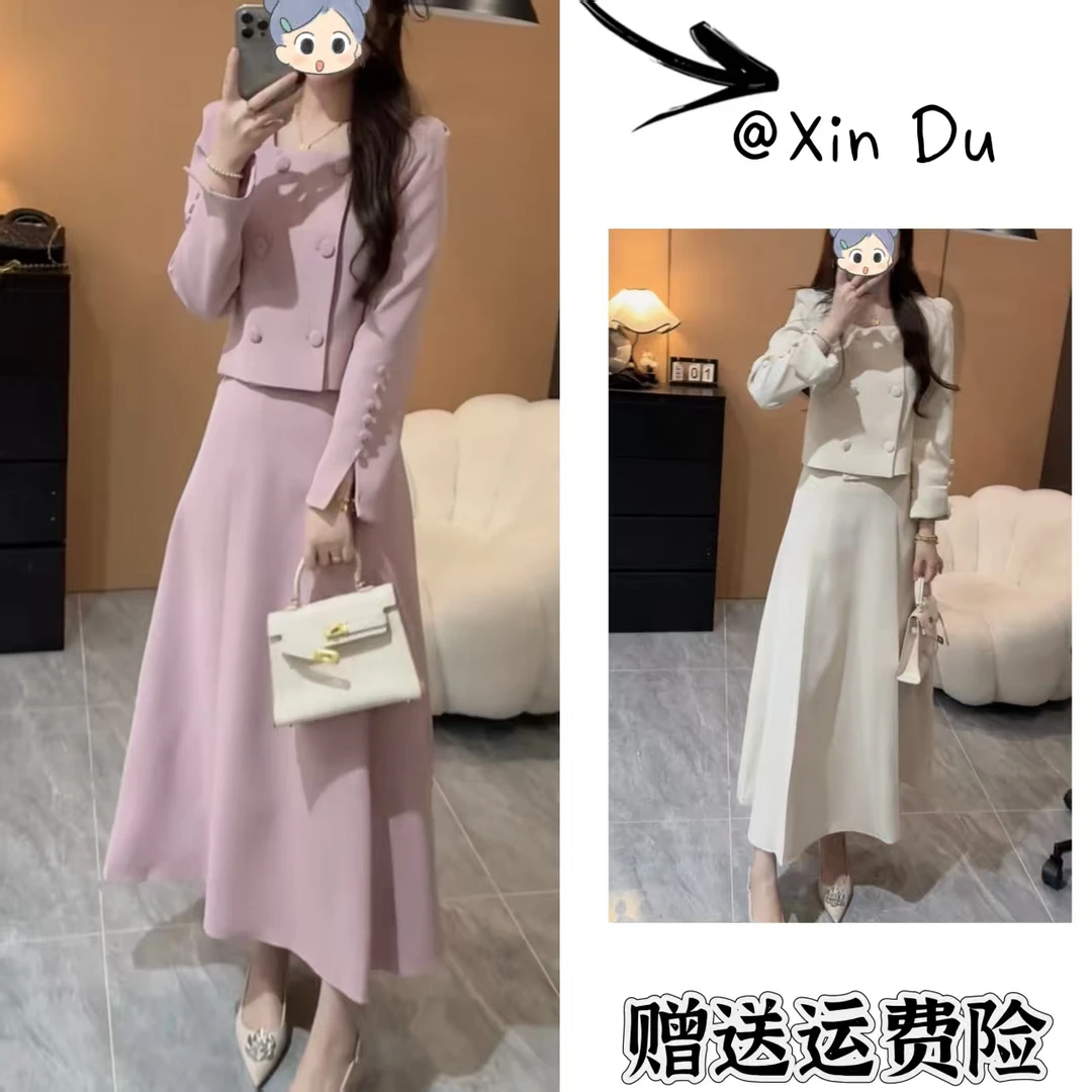 2025秋季新款时尚显瘦气质女士网红洋气两件套百搭款D23265