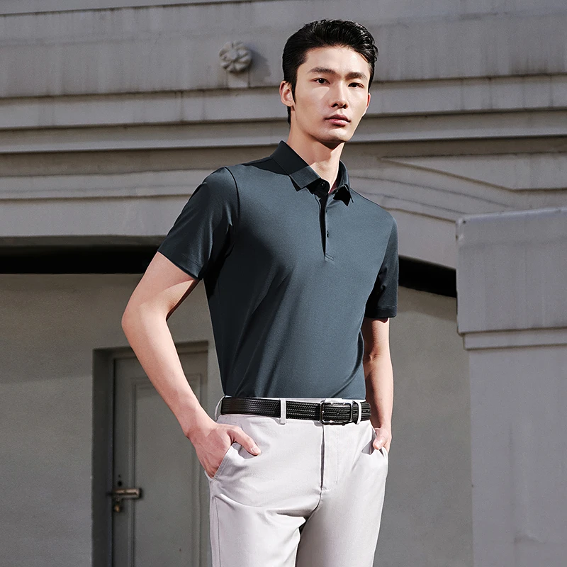【含8%桑蚕丝】雅戈尔夏季男士POLO衫商务可机洗凉感翻领T恤533111