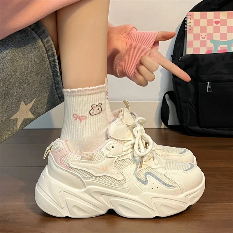 回力女鞋秋季新款板鞋透气减震百搭ins老爹鞋学生韩版厚底鞋小众