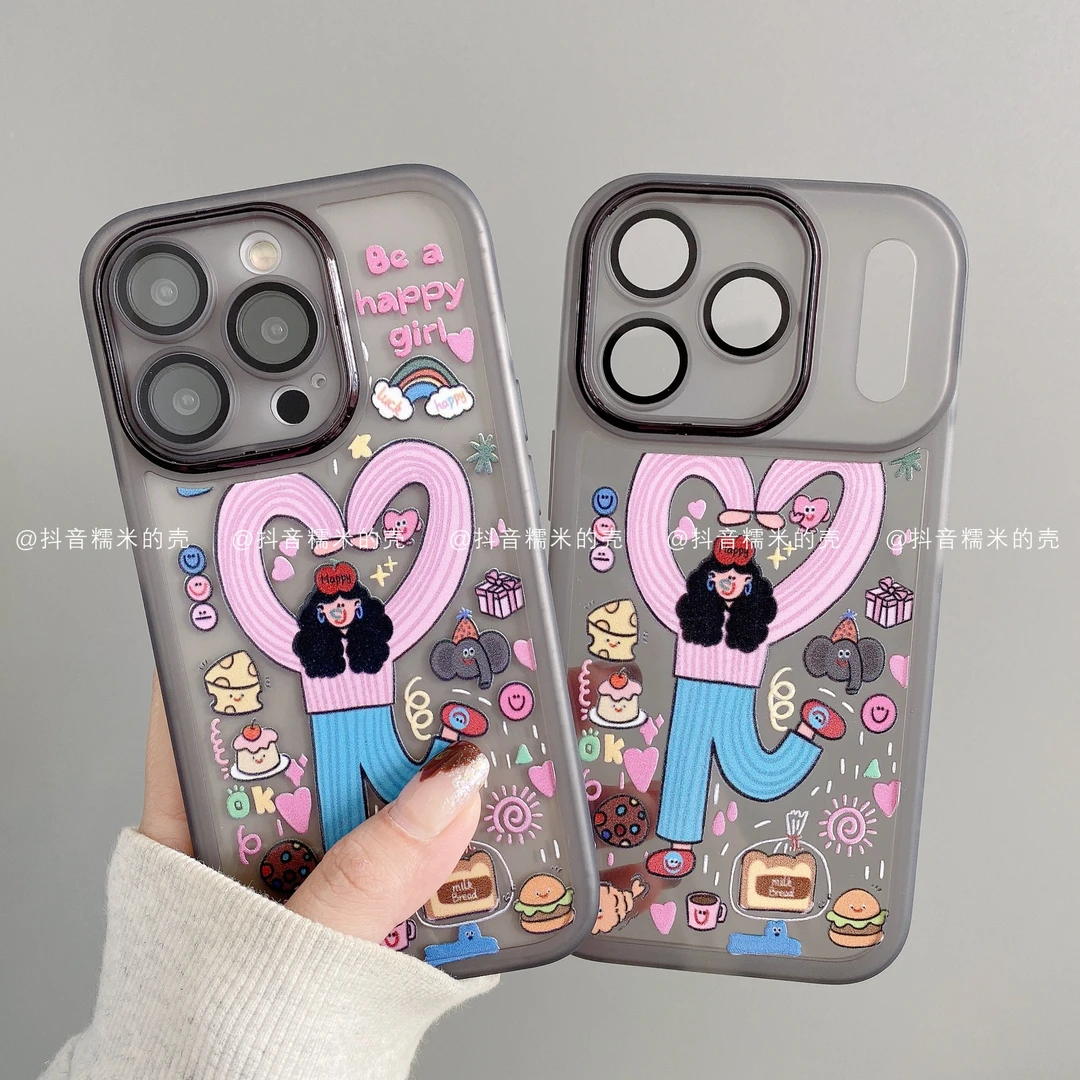 金属镜框适用iphone17promax苹果16手机壳15/14/13/12/11华为女孩