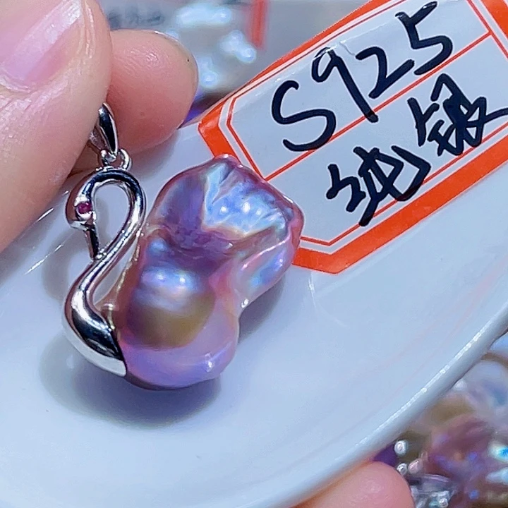 淡水珍珠银S925镶嵌颈饰
