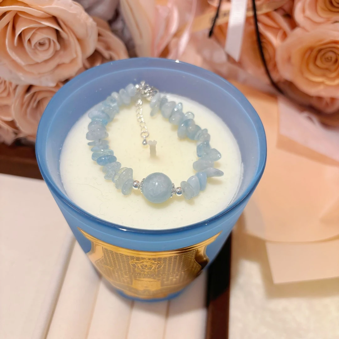 【海的女儿】海蓝宝手串 天然多样性发