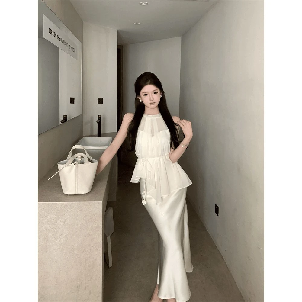 气质典雅人鱼尾连衣裙假两件纯欲气质温柔风包臀裙