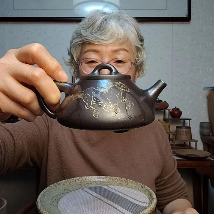 茶壶朱泥石黄子冶石瓢200毫升左右