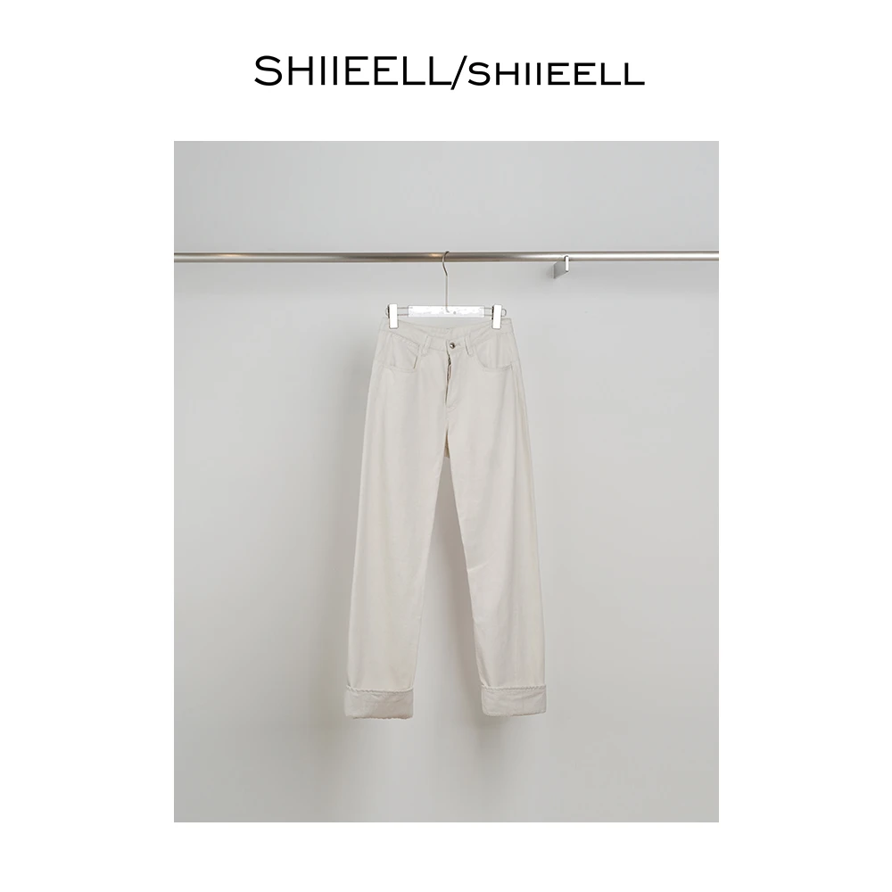 SHIIEELL时尚百搭显瘦白色休闲裤W3041
