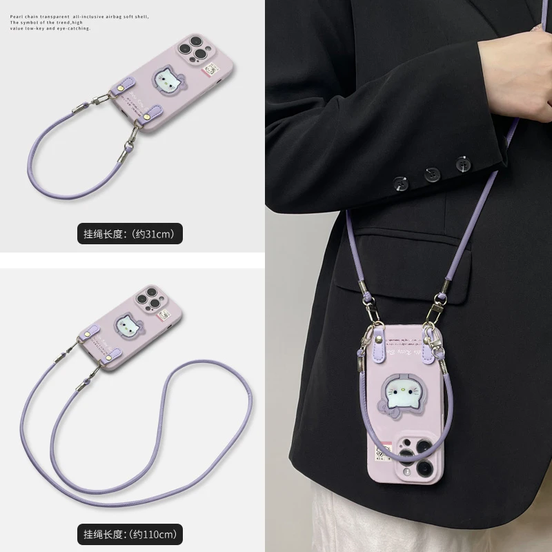 紫底KT头英文菲林软壳适用iPhone苹果16手机壳华为oppo小米vi