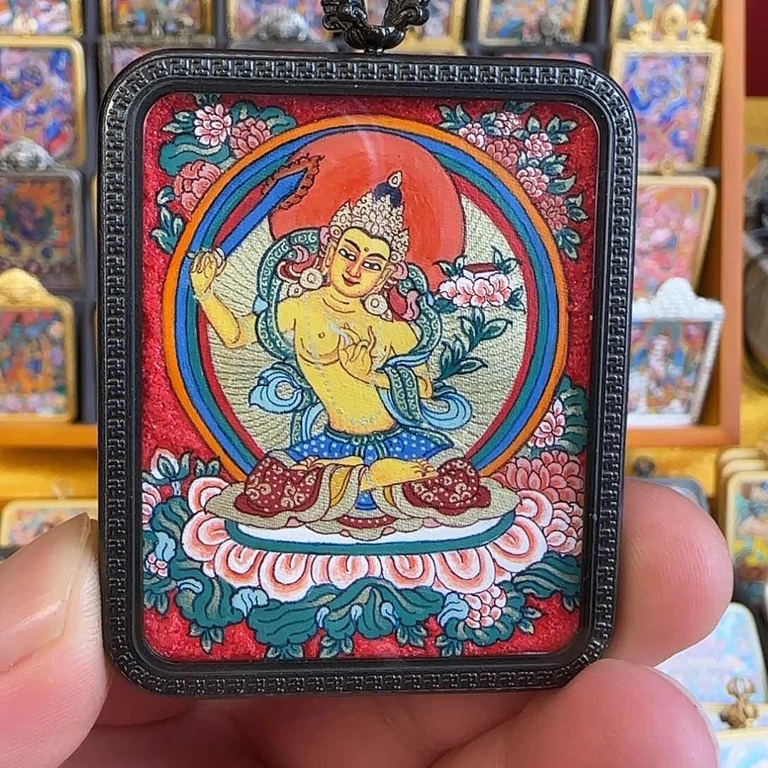 吊坠文殊唐卡热贡唐卡！清货！